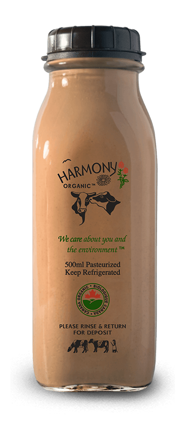 Harmony Organic Milk Chocolate- 1L bottles, $5.25 plus bottle