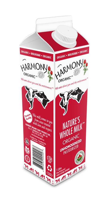 Unhomogenized Organic Nature's Whole Milk One Litre Carton