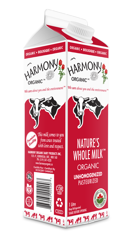 Unhomogenized Organic Nature's Whole Milk One Litre Carton