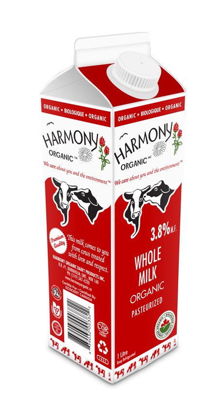 Organic 3.8% Whole Milk One Litre Carton