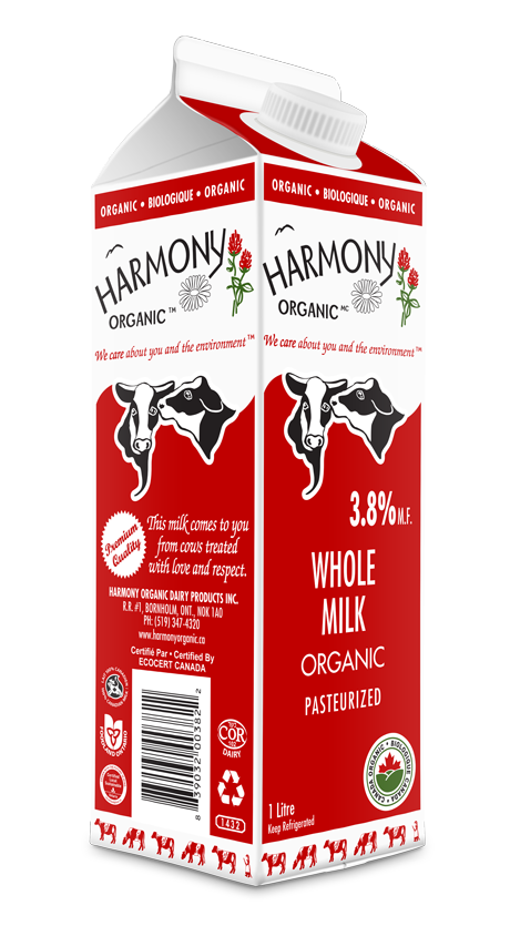 Organic 3.8% Whole Milk One Litre Carton