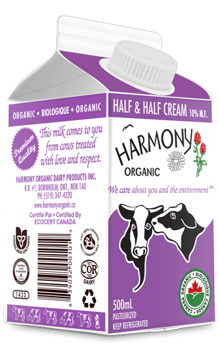 Organic 10% Half &amp; Half Cream 500ml Carton