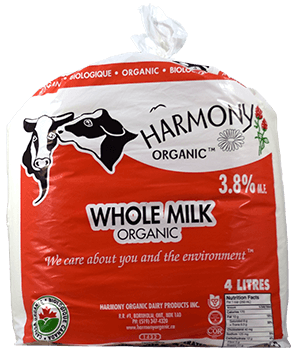 Organic 3.8% Whole Milk 4 Litre Bag